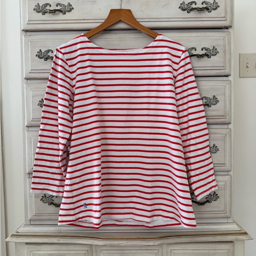 Joules Mariners Grade Red Striped Nautical Cotton Top